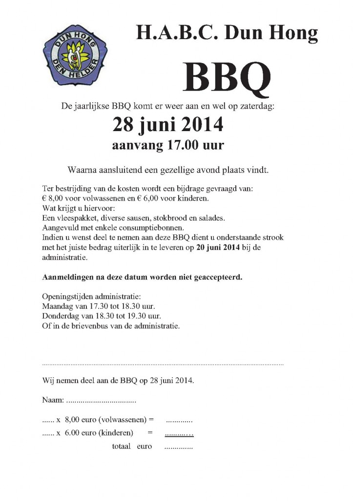 BBQ H.A.B.C. Dun Hong @ H.A.B.C. Dun Hong | Den Helder | Noord-Holland | Nederland