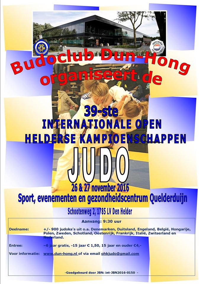 39e Open Helderse Judo Kampioenschappen (OHK) 2016